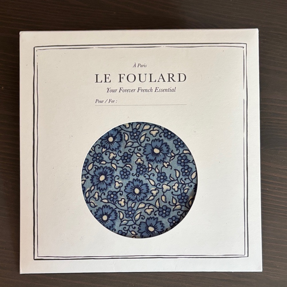 Sézane Foulard Floral Blue Scarf